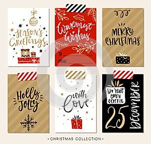 Vánoční dárek tagy a karty kaligrafie 