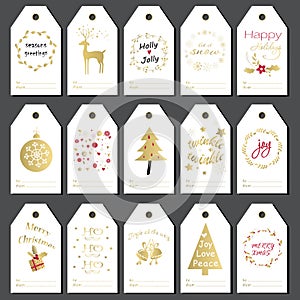 Christmas gift tags set.