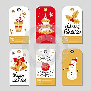 Christmas gift tags set.