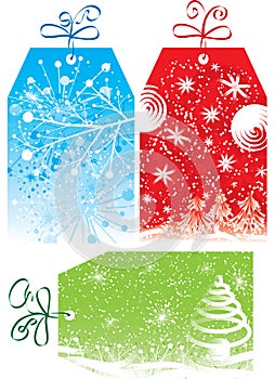 Christmas gift tags, vector illustration