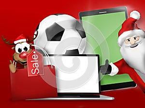 Christmas Gifts 3D Design Background