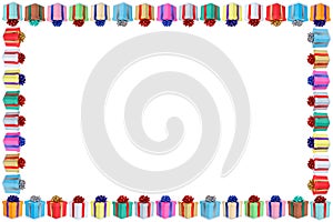 Christmas gifts birthday card presents frame border copyspace copy space wedding gift present