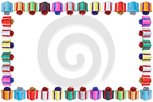 Christmas gifts birthday presents card gift present frame border copyspace copy space