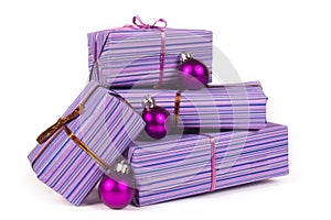 Christmas gifts with christmas balls