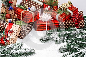 Christmas gifts with christmas decoration