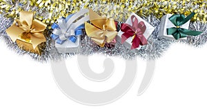 Christmas gifts decoration on white background