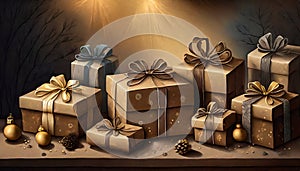 Christmas gifts with decorations