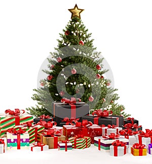 Christmas gifts festive packages 3d-illustration