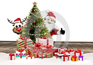 Christmas gifts festive packages 3d-illustration