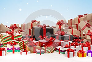 Christmas gifts festive packages 3d-illustration photo