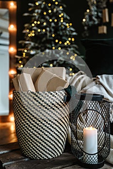 Christmas gifts in Kraft paper