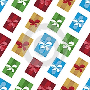 Christmas gifts seamless pattern design