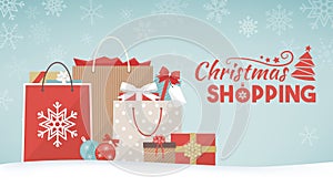 Christmas gifts and shopping bags