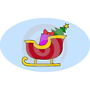 Christmas gifts on the sledge  Which Can Easily Modify Or Edit