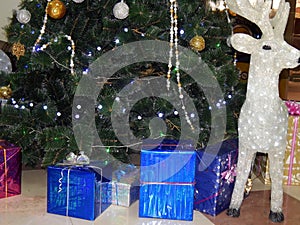 Christmas gifts under the Christmas tree