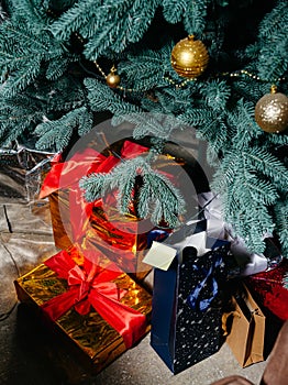 Christmas Gifts Under a Decorated Tree