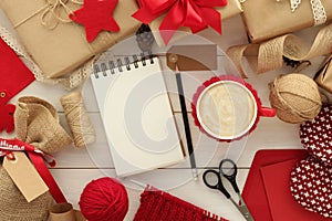 Christmas gifts wrapping background