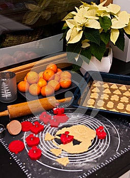 Christmas ginger cookies making still life