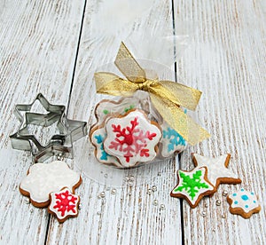 Christmas ginger and honey colorful cookies