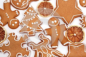 Christmas Ginger and Honey cookies on white