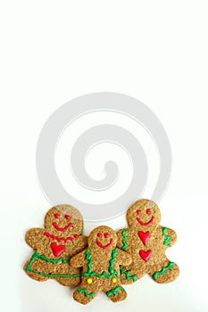 Christmas Gingerbread Cookie Family Isolated on White Background