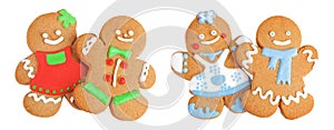 christmas gingerbread cookie isolated on white background