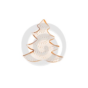 Christmas gingerbread cookie isolated on white. Winter sweets, design element.