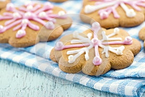 Christmas gingerbread cookies with frosting