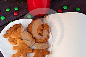 Christmas gingerbread cookies, hot chocolate