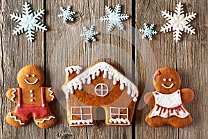 Christmas gingerbread couple and house cookies