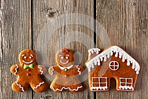 Christmas gingerbread couple and house cookies