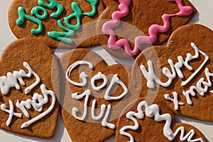 Christmas gingerbread heart cookies