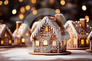 Christmas gingerbread house Magical fairy tale castle in snowy winter of sugary dreams