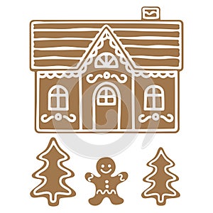 Christmas gingerbread house vector illustration