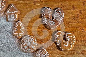 Christmas gingerbread males roosters