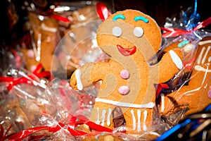 Christmas gingerbread man cheery