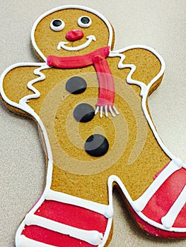 Christmas Gingerbread man cookie with frosting
