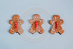 Christmas gingerbread men cookies