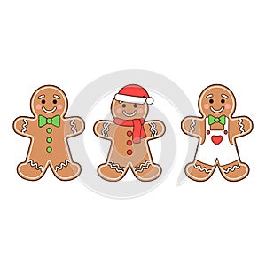Christmas Gingerbread Men Vector Illustration