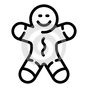 Christmas gingerbread tree toy icon, outline style