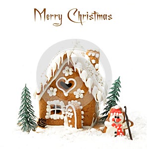 Christmas gingerbread on white background