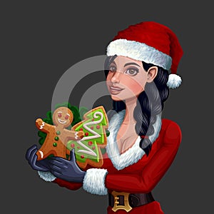Christmas girl with cookies