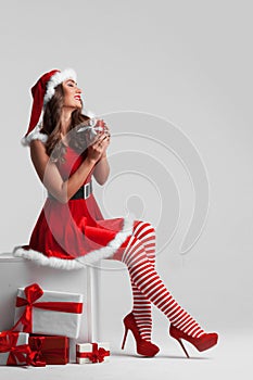 Christmas girl with gift