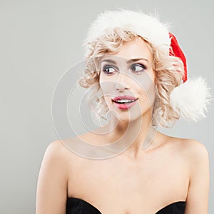 Christmas Girl in red Santa Hat