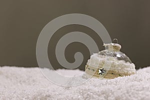 Christmas glass ball in snow