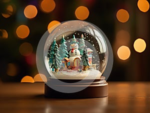 Christmas Glass Ball With Snowman Inside