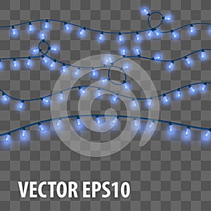 Christmas glossy electric garland vector decor set