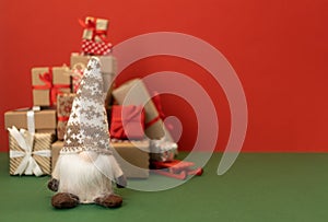 christmas gnome gonk on the craft wrapped gifts