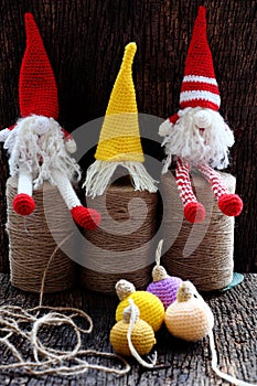 Christmas gnome for winter seasonal  , cute handmade ornament, fairy light