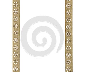 Snowflakes gold border winter theme frame invitation